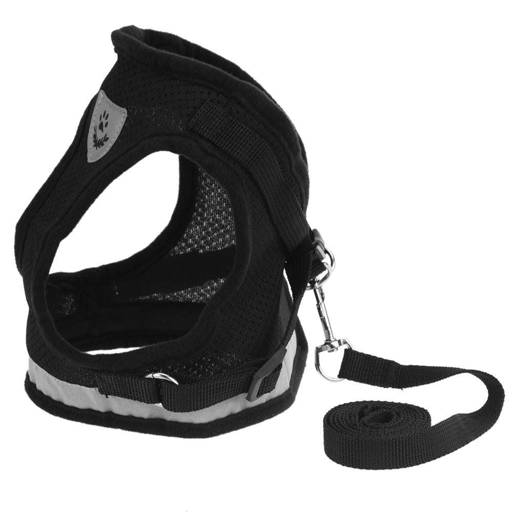1pcs Breathable Dog Harness Polyester Mesh Vest Leash Pet Chest Strap Rope Cat Dog Adjustable Harness Vest Walking Lead Leash