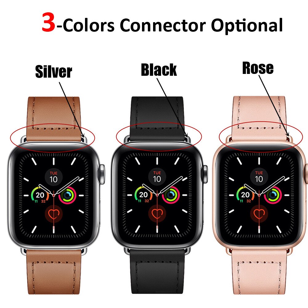 Leather strap For apple watch band 44mm/40mm 42mm/38mm pulseira watchband iwatch band bracelet apple watch  5 4 3 se 6