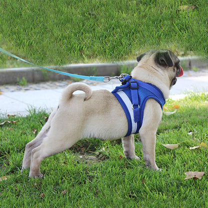 1pcs Breathable Dog Harness Polyester Mesh Vest Leash Pet Chest Strap Rope Cat Dog Adjustable Harness Vest Walking Lead Leash