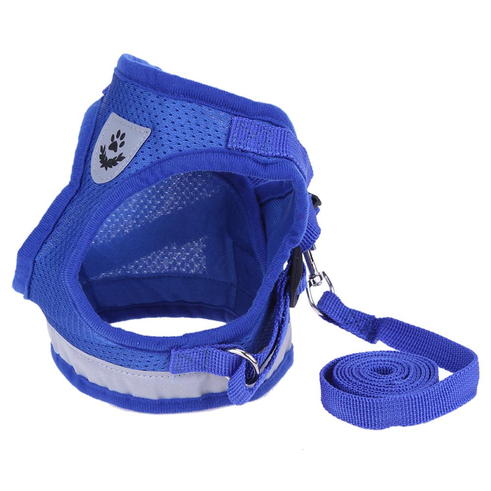 1pcs Breathable Dog Harness Polyester Mesh Vest Leash Pet Chest Strap Rope Cat Dog Adjustable Harness Vest Walking Lead Leash
