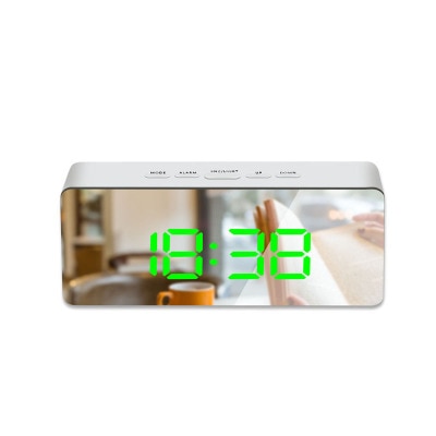 LED Mirror Alarm Clock Digital Snooze Table Clock Wake Up Light Electronic Large Time Temperature Display Home Decoration Clock