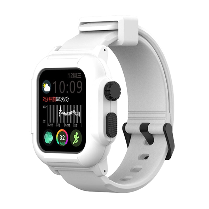 Silicone Band Case For Apple Watch Case Series 6 se 5 4 3 2 Waterproof Sports 44mm 42mm 40mm Strap Shockproof Frame  transparent