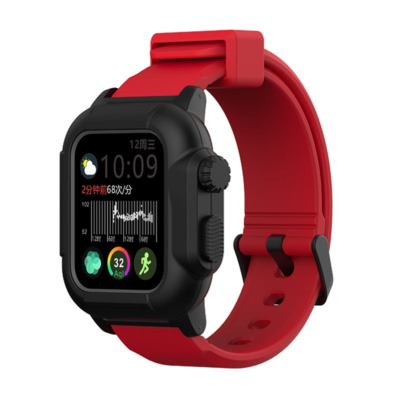 Silicone Band Case For Apple Watch Case Series 6 se 5 4 3 2 Waterproof Sports 44mm 42mm 40mm Strap Shockproof Frame  transparent